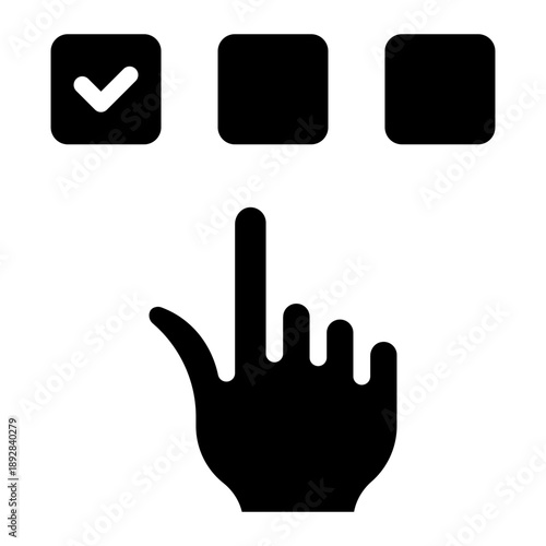 Choise releated democracy, political process, ballots, candidates, debates, results, government, freedom, and civic participation icon glyph style vector illustration