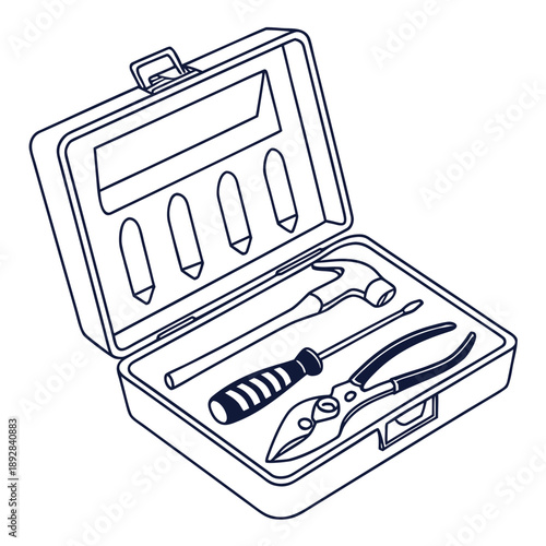 Open toolkit with various tools