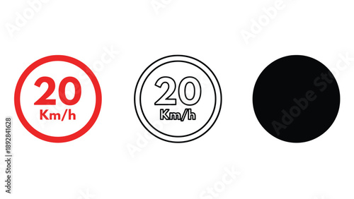 A graphic design of speed limit signs on a white background