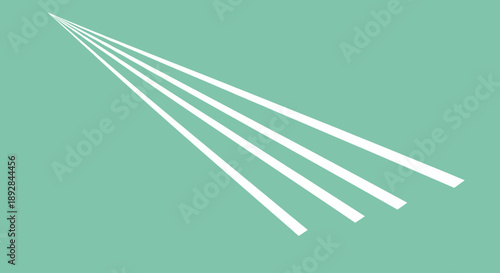 Abstract White Lines Streaking Across Teal Background.