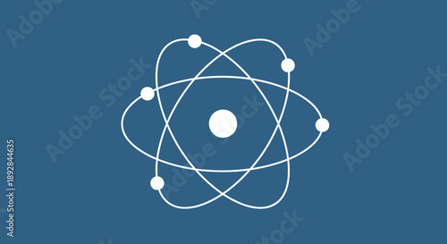 Atomic Structure Illustration with Electrons Orbiting Nucleus.