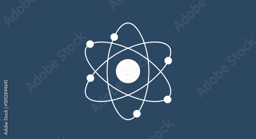 Atomic Structure Model Illustration Science Concept.