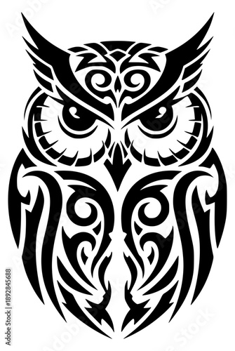 owl tribal tattoo design