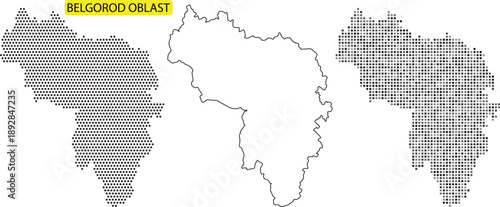 Detailed map of world with belgorod oblast territory highlighted in various styles