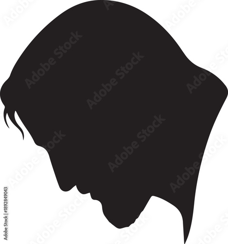 Jesus christ profile silhouette vector illustration head side view portrait for holy week