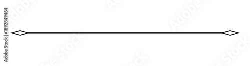 Bilde på lerret Elegant horizontal ornamental divider line with diamond ends