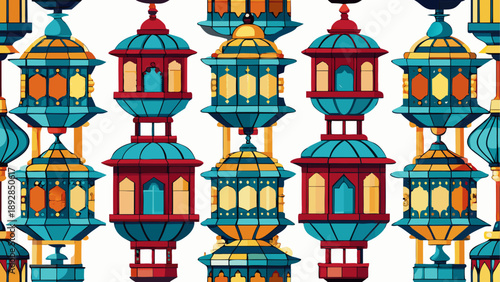 Vintage hot air balloons pattern