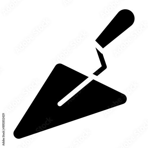 Trowel suitable for engineering, architecture, renovation, industrial work, safety, planning, and development concepts. icon glyph in vector illustration