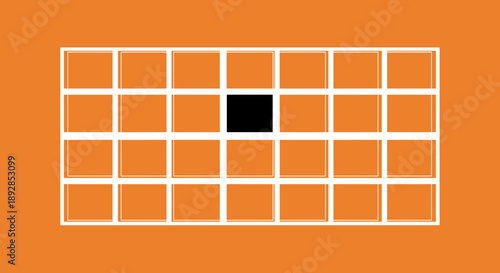 Central Black Square Amidst White Grid Pattern.