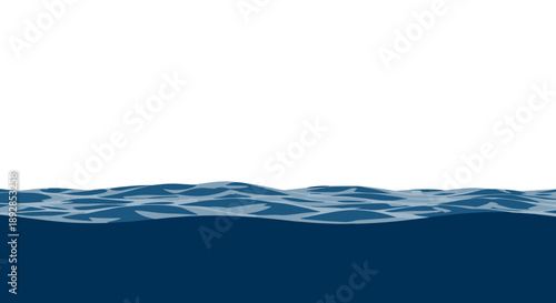 Clear Blue Water Surface Ripples Under Sunlight.