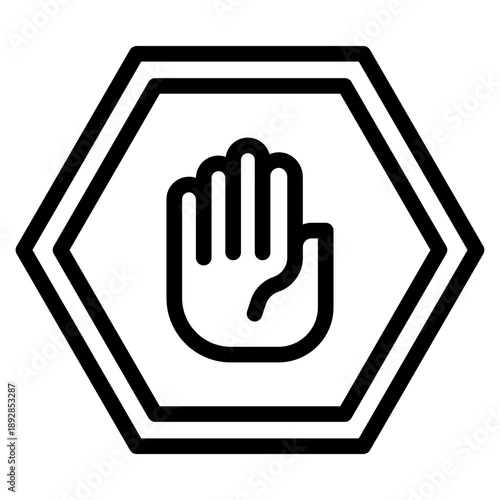 Stop sign suitable for engineering, architecture, renovation, industrial work, safety, planning, and development concepts. icon in vector illustration