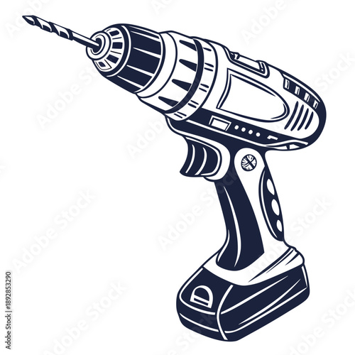 Cordless drill with drill bit