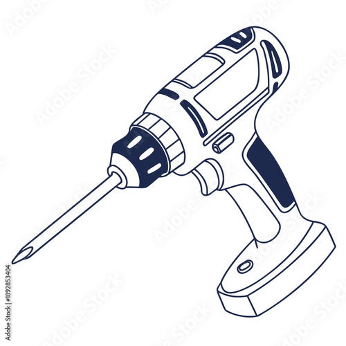 Cordless drill with screw attachment