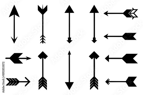 set of arrow,arrow sign,pointing arrow icon black silhouette vector