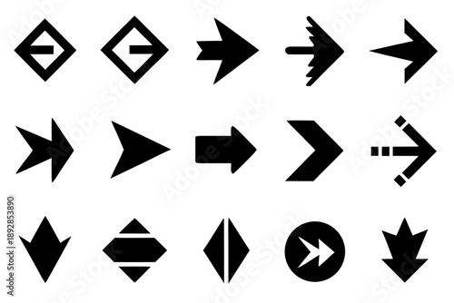 set of arrow,arrow sign,pointing arrow icon black silhouette vector