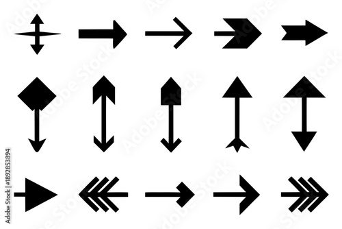 set of arrow,arrow sign,pointing arrow icon black silhouette vector