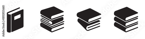 Selection of isometric book icons in flat design for library education and literature subjects isolated