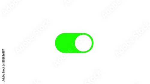 switch off on button animation.white screen Modern Neumorphism style slide button.Turn On and Off switch 4k animation.