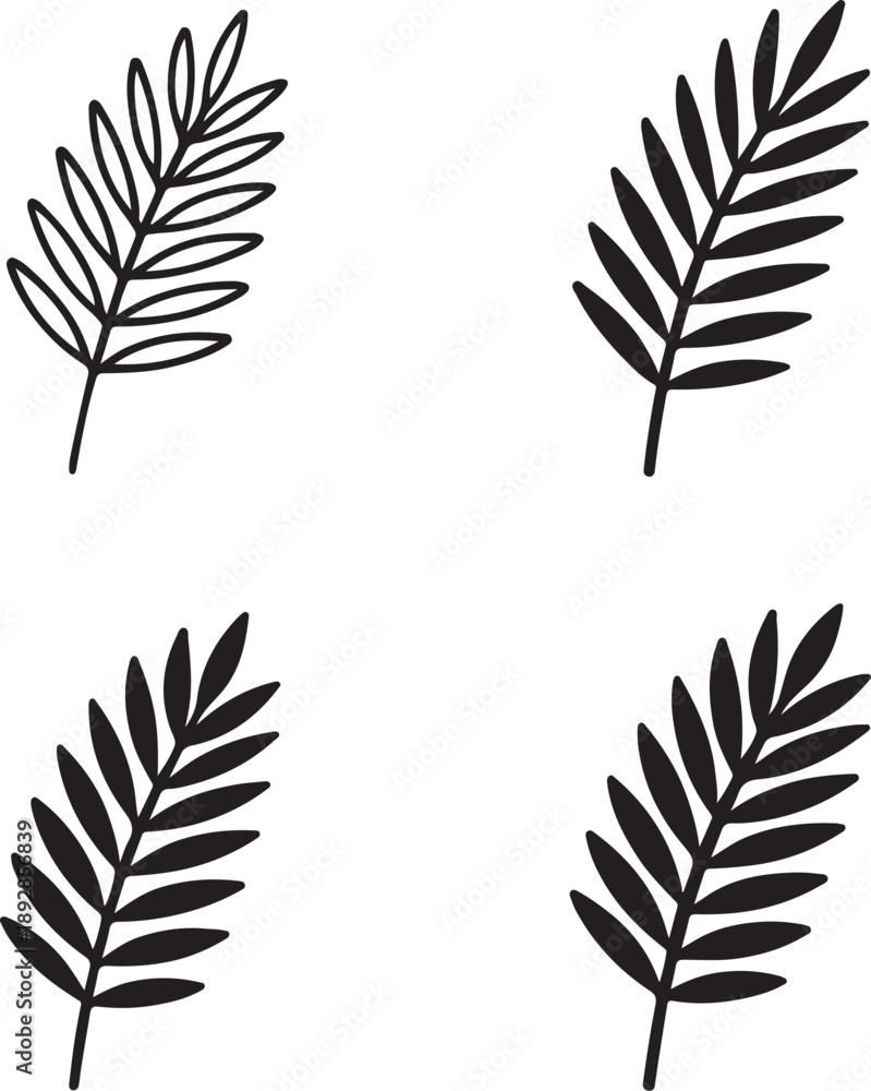 Fototapeta premium Isolated holy week palm branch icon, holy week palm branch design, holy week palm branch illustration, palm sunday christian symbol church worship branding illustration