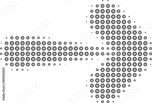 Black vector arrow icons. Cursor. Arrows sign. Modern Simple Arrows. Arrow Icon halftone made of dots on white background. Transparent background