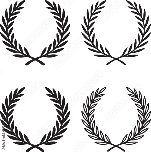 Isolated palm branch wreath icon, palm branch wreath design, palm branch wreath christian decoration silhouette, palm sunday church celebration branding illustration