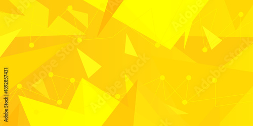 Low poly abstract yellow background, vector triangle texture.