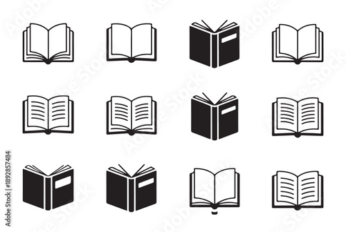 Bookish design elements set with open and closed books in isometric perspective for education infographics