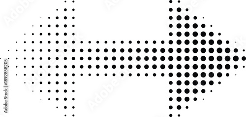 Black vector arrow icons. Cursor. Arrows sign. Modern Simple Arrows. Arrow Icon halftone made of dots on white background. Transparent background