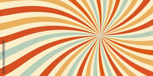 Abstract swirling lines in warm retro color palette