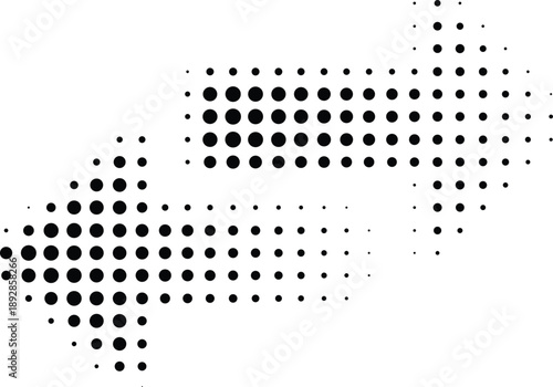 Black vector arrow icons. Cursor. Arrows sign. Modern Simple Arrows. Arrow Icon halftone made of dots on white background. Transparent background