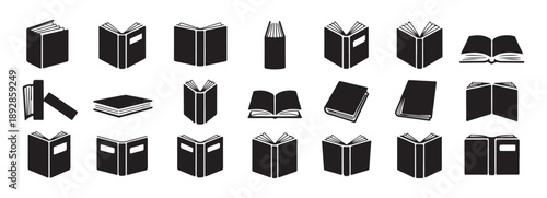 Book icon vector set book symbol library bookstore education literature publishing study reading modern
