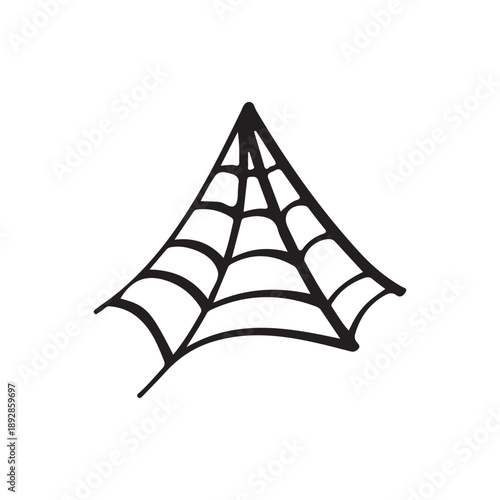 Hand Drawn Spider Web Corner Outline