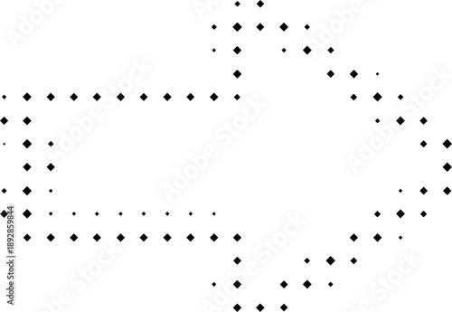 Black vector arrow icons. Cursor. Arrows sign. Modern Simple Arrows. Arrow Icon halftone made of dots on white background. Transparent background