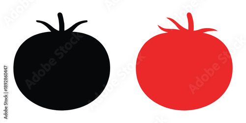 Tomato silhouette vector, tomato icon
