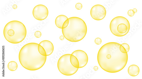 Drop of champagne, beer, orange juice, honey.