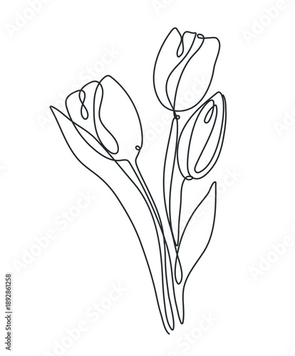 Mother's Day tulip line art