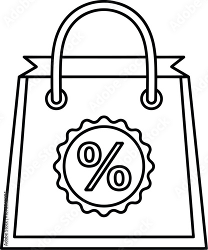 Shopping bag with discount symbol