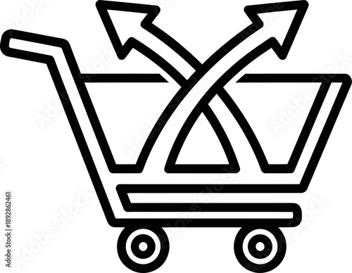 Shopping cart with arrows