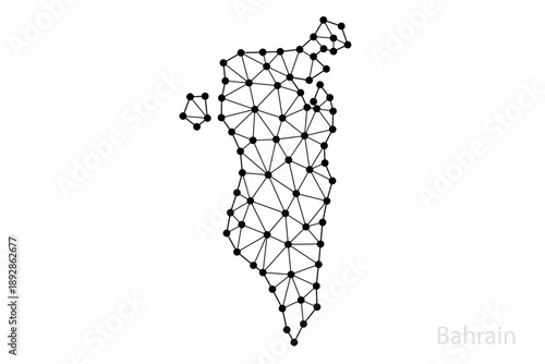 Bahrain network map with connected black nodes
