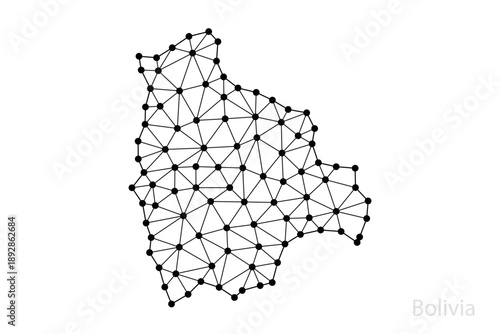 Bolivia network map with connected black nodes