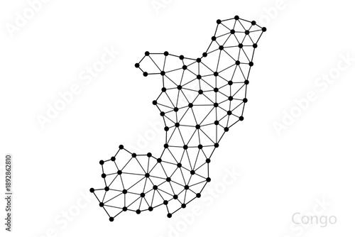 Congo network map with connected black nodes