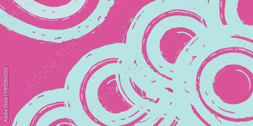 Abstract swirls in pink and turquoise create a vibrant textured background