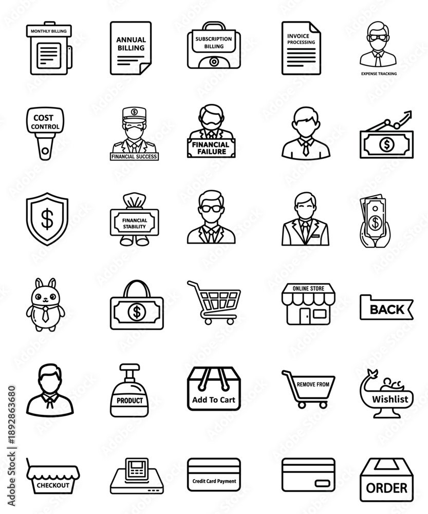 Fototapeta premium Financial Billing Icons
