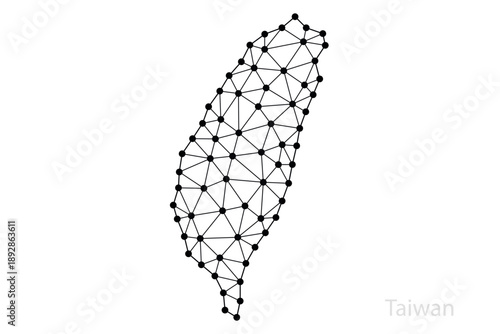 Taiwan network map with connected black nodes