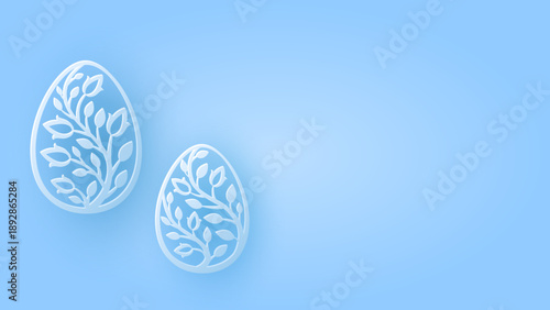 Decorative eggs with floral pattern. Easter card template