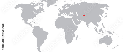 Tajikistan Highlighted on World Map Vector Design.