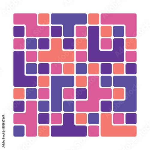 An abstract colorful pattern of geometric shapes, a colorful mosaic. A creative square design element for backgrounds, banners, flyers, presentations and apps.