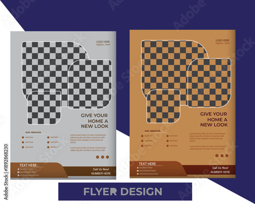 Modern Real Estate and Home Interior Design Flyer Template with Minimalist Layout