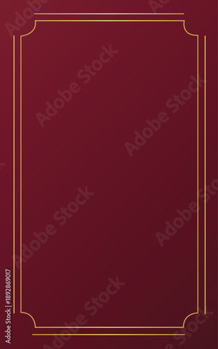 Elegant Maroon Background with Thin Gold Border Frame and Copy Space