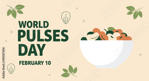 Commemorate World Pulses Day on February 10 with a vibrant illustration advocating healthy and nutritious eating habits